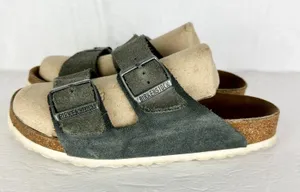Birkenstock Women's Arizona Suede Leather Sandals Size 7 Grey thumbnail 1