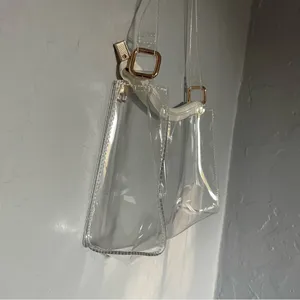 Clear Plastic Transparent Shoulder Baguette Bag Y2K 90s Xenon Lizzie McGuire thumbnail 3