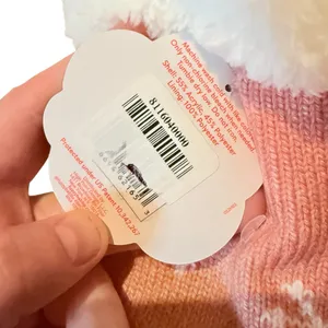 Fuzzy Babba NWT Slipper Socks Pink Reindeer‎ Snowflake Women’s Faux Fur Non Slip thumbnail 4