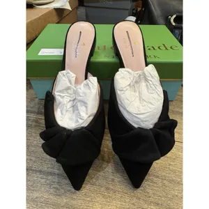 Kate Spade BLACK Women's Fayrn Point Toe Mules‎ Size US 7.5 M Suede Ruffle thumbnail 3