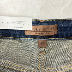 Judy Blue High Waist Women's Frayed Hem Jean Shorts - Dark Blue Size‎ XL thumbnail 7