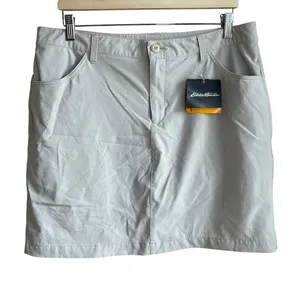 NWT Eddie Bauer Travex Adventurer Skort 12 Putty Womens Stretch UPF 50+ Skirt thumbnail 1