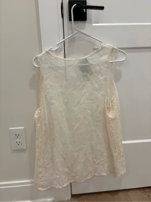 Johnny Was White Eyelet Lace Sleeveless Camisole thumbnail 4