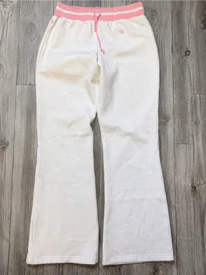 Nurse White Pink Flare Sweatpants Lounge Joggers Embroidered Medium thumbnail 2