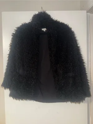 Love Fire Black Faux Fur Teddy Jacket for Women thumbnail 2