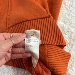 Free People Womens Orange Oversized Sweater Vest Sz M Boho Indie Tomato Granola thumbnail 5