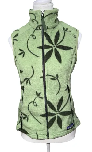Patagonia Women’s Synchilla Fleece Vest Green Floral Print thumbnail 1