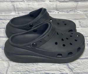 Classic Crocs Mega Crush Platform Slip On Clogs Sandals W9 M7 Black thumbnail 1