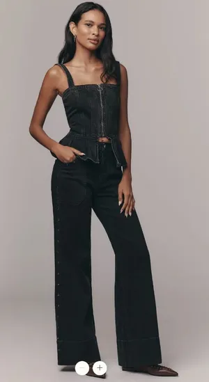 Anthropologie The Rylan High-Rise Flare Trousers by Pilcro thumbnail 1