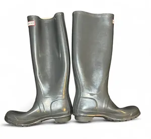 Hunter Original Tall Gloss Rain Boots Women’s Size 8M Gray Waterproof W23616 thumbnail 6