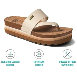 NEW Reef Cushion Sol Hi Platform Sandal Women's Size 9 Vintage Tan Vegan Leather thumbnail 2