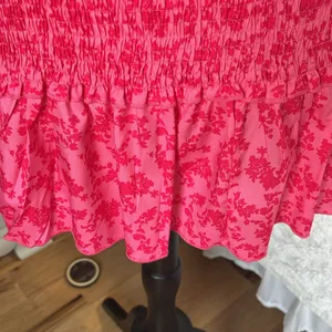 Tube Dress Tiered Form Fitting Pink Floral thumbnail 6