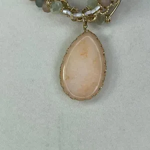 Multi layered faceted pastel stones with a teardrop peach decor boutique thumbnail 3