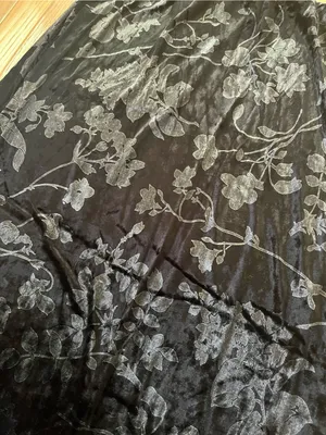 DKNY Black Floral Velvet Burnout Maxi Skirt Large Romantic 90s Holiday Feminine thumbnail 2