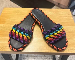 Schutz vibrant braided slide sandals 7.5 thumbnail 1