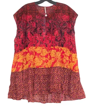 Free People Gotta Have You Tunic Top Tiered Floral S Boho Artsy Oversized Flowy thumbnail 1