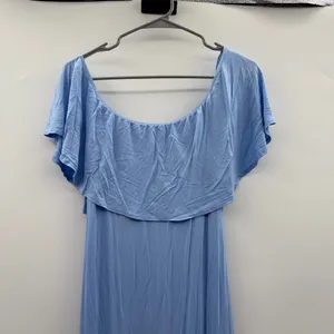Pinkblush Off Shoulder High Low Maxi Dress Women’s Sz‎ Small Blue Maternity thumbnail 2