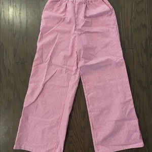 Cider Pink and White Striped Casual Pants thumbnail 1