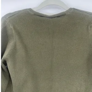 Ralph Lauren Vtg Polo Jeans Y2K Womens Sweater Sz XL Olive Ribbed Preppy Quiet Luxury Flag thumbnail 6
