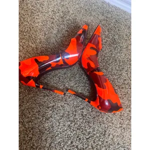 Steve Madden Valavala Orange Camo Patent Pointed Toe Stiletto Heels Pumps 8.5 thumbnail 4