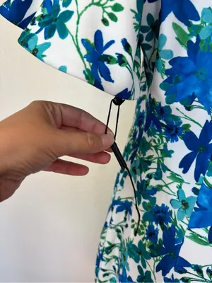 CK Blue Floral Short Sleeve Formal Work Dress thumbnail 6