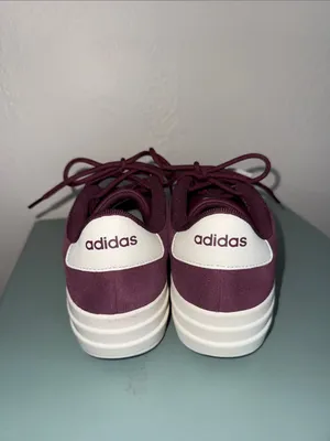 Adidas VL Court Bold Platform Sneakers Burgundy White NWT Size 5 thumbnail 4
