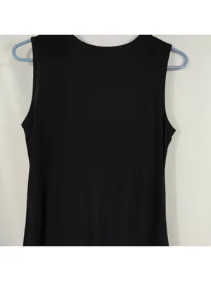 Black Sleeveless Maxi Dress Small Minimalist Stretch thumbnail 9