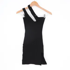 Naked‎ Wardrobe Black One Shoulder Double Strap Mini Dress M thumbnail 2