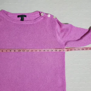 Lauren Ralph Lauren Light‎ Pink Cable Knit Pullover Sweater. Size: XL thumbnail 6