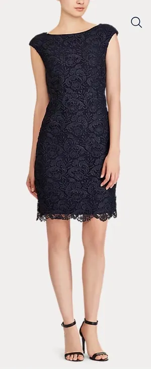 Lauren Ralph Lauren Lace Sheath Cocktail Dress Size 8 thumbnail 1