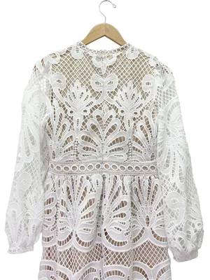 NWT Baltic Born Eldora Lace Midi Dress M Off White Long Sleeve Bridal Wedding thumbnail 6