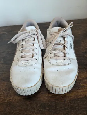 Puma Carina 2.0 White Sneaker Platform Tennis Prep Leather Sporty Athletic 7.5 thumbnail 2