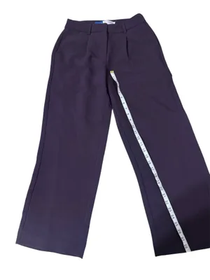 Old Navy Burgundy high-waisted wide-leg trousers. Used it once. Size 2 petite. thumbnail 2