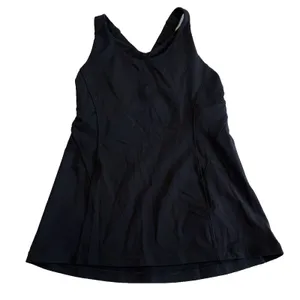 Lululemon Stash N Run Tank Top Built In Bra Size 4 Black Criss Cross Pockets thumbnail 4