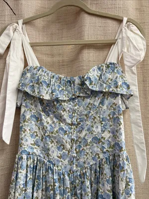 Floral Printed Contrast Shoulder Strap Midi Dress Last One Size Small thumbnail 7