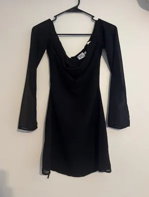 Princess Polly Black Mini Dress Long Sleeve 0 thumbnail 1