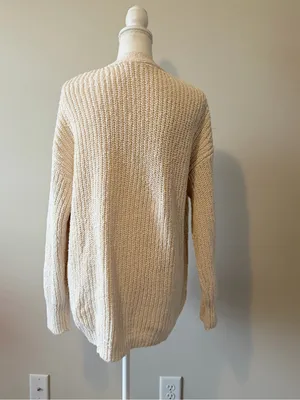 One Grey Day Revolve Oversized Knit Sweater Size Small Cream Cozy Chic NWT thumbnail 8