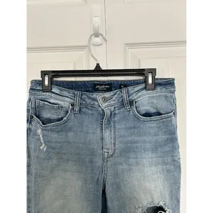 Flag & Anthem High-Rise Straight Jeans Distressed Ankle Stretch Blue Womens Sz10 thumbnail 4