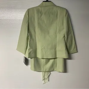 Le Suit Women Green 8 2 Piece Set Business Career Executive Skirt With Scarf thumbnail 6
