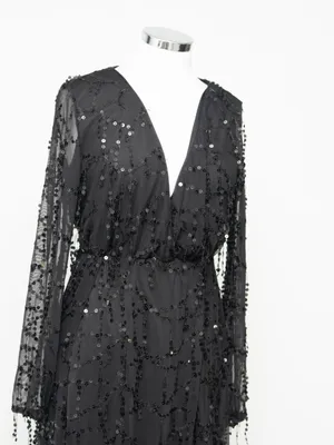 Miss Ord Sequin - Embellished Sheer Mesh Evening Gown thumbnail 11