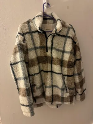 Dry Goods Plaid Pullover Sweater Sherpa thumbnail 2