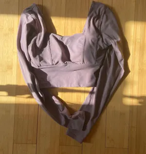 New mauve crop top long sleeve size 6 never worn thumbnail 3