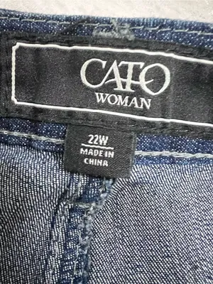 Vintage Cato Woman Blue Denim Jean western skirt studded rhinestone pockets 22w thumbnail 2