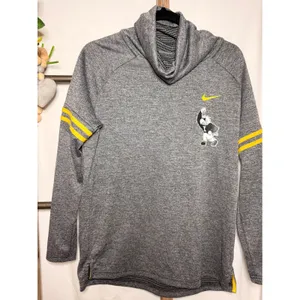 Nike Iowa Hawkeyes Cowl Neck Pullover Top Womens Medium Grey Herky the Hawk NCAA thumbnail 3