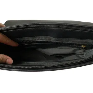 Justfab Joey portfolio‎ iPad clutch black faux leather python embossed fold over thumbnail 3