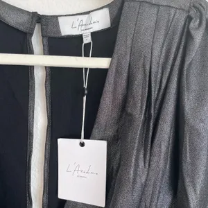 L'Academie The Dore Silver Front Tie Long Sleeve Mini Dress thumbnail 12