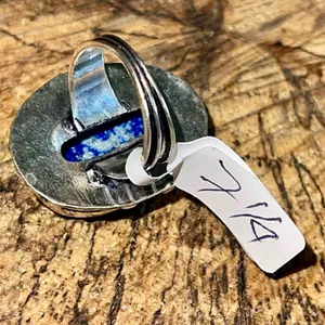 Lapis Lazuli Ring Size 7 1/4 Gold thumbnail 4