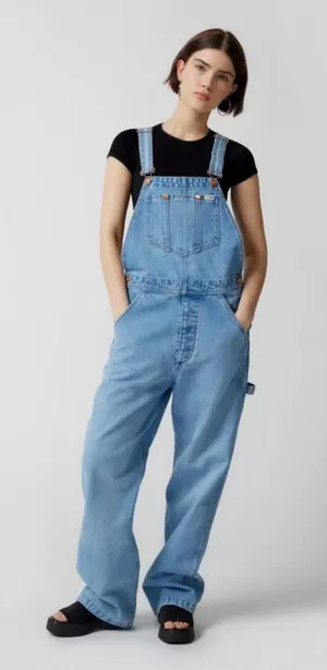 Wrangler Casey Jones Denim Western In Control Wide Leg Denim Overalls Size small thumbnail 1