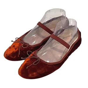 Loeffler Randall Ballet Flat Womens 8 Rust Velvet Mary Jane Bow Leonie Shoes thumbnail 3