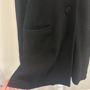 Eileen Fisher‎ Black Waffle Knit Shawl Collar Longline Cardigan Large Minimalism thumbnail 4